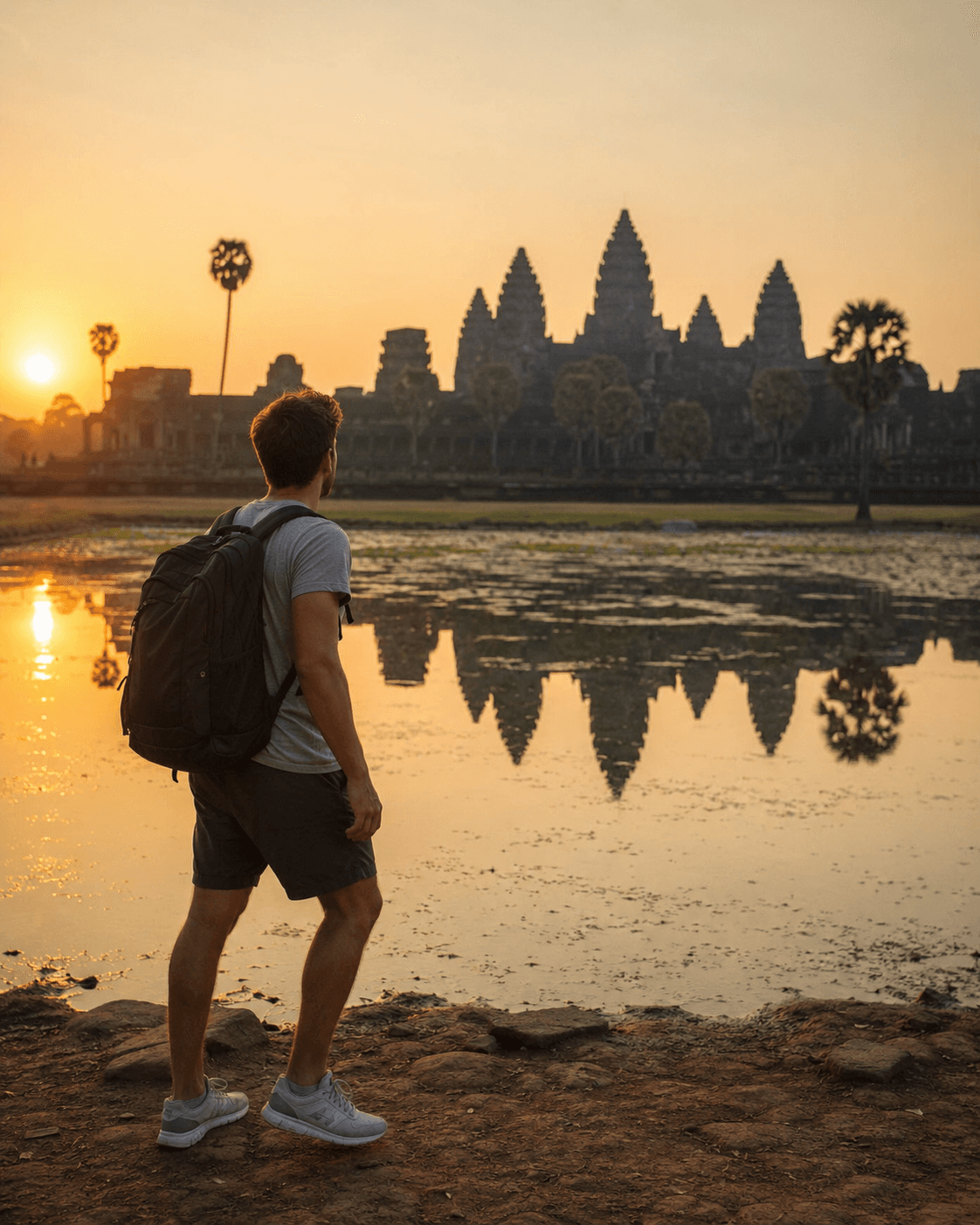 Uitzicht op een tempel in Zuidoost-Azië